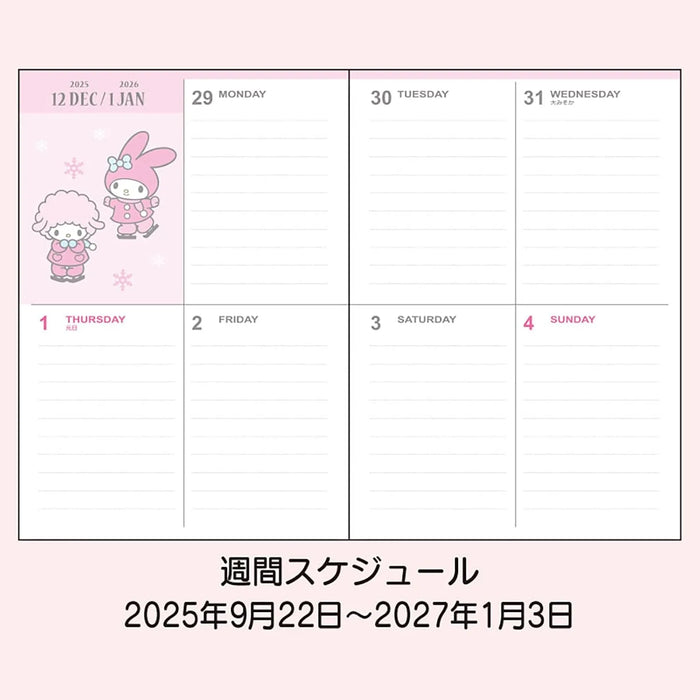 Sanrio B6 Diary Block Type 2026 My Melody Planner Notebook