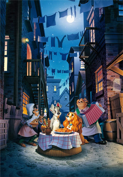 Tenyo 1000pc Jigsaw Puzzle Disney Wanwan Story Moonlight Dinner Glowing 51x73.5cm- Japan Figure Store - #1 Bring To You The Best Japanese Goods