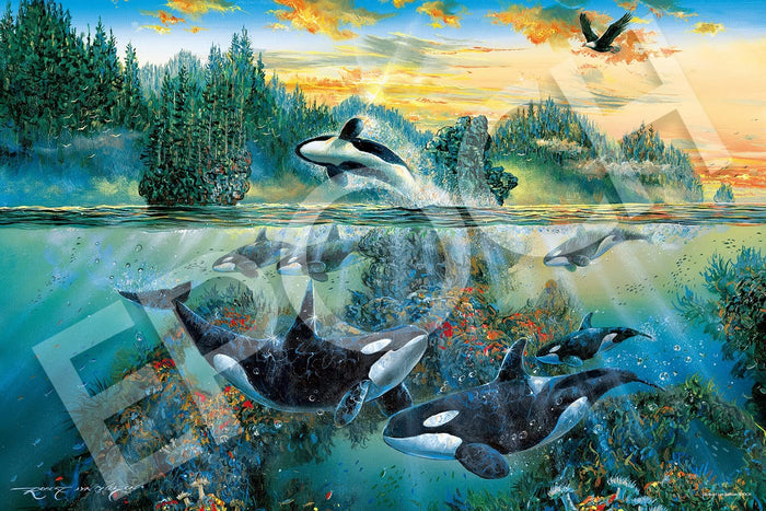 EPOCH 13-041S Jigsaw Puzzle Marine Art Collection Wonderful Orca Family 1000 Pieces Glow In The Dark- Japan Figure Store - #1 Bring To You The Best Japanese Goods