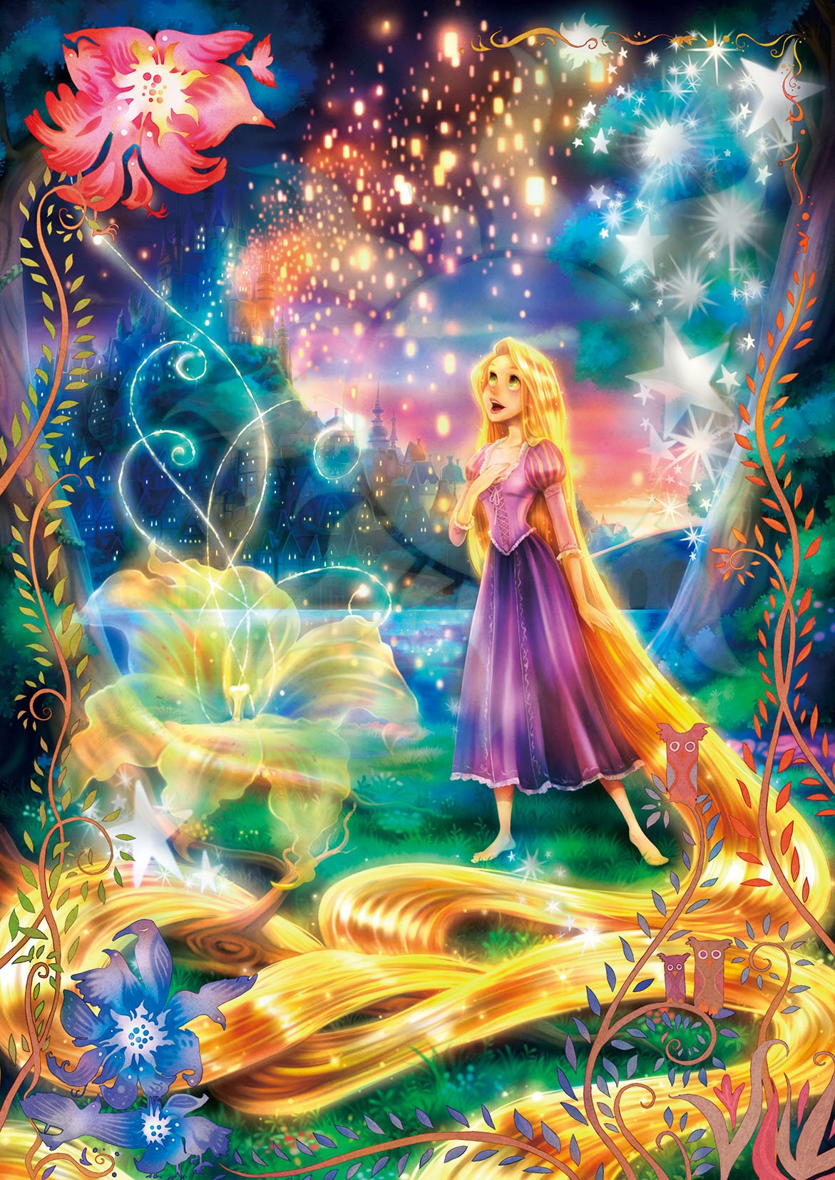 Tenyo 108pc Jigsaw Puzzle Rapunzel Tower Glowing Hair 18.2x25.7cm- Japan Figure Store - #1 Bring To You The Best Japanese Goods