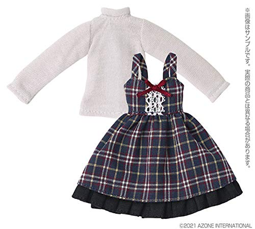 AZONE Pic344-Nvy 1/12 Picco Neemo Girly Jumper Skirt Set Navy Checker- Japan Figure Store - #1 Bring To You The Best Japanese Goods