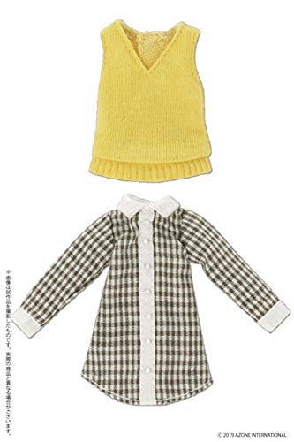 AZONE Pic285-Mgm 1/12 Picco Neemo Shirt Dress Set Moss Green & Mustard- Japan Figure Store - #1 Bring To You The Best Japanese Goods