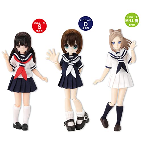 AZONE - Pic288-Nvw 1/12 Picco Neemo Short Sleeve Sailor Uniform Set 2 - Navy & White- Japan Figure Store - #1 Bring To You The Best Japanese Goods
