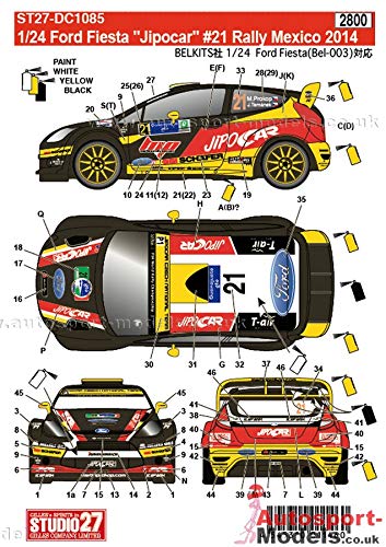 Studio27 Ford Fiesta Jipocar 21 Rally Mexico 2014 1/24 Japanese Model Scale Car Decal- Japan Figure Store - #1 Bring To You The Best Japanese Goods