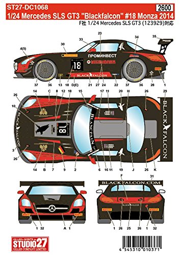 Studio27 St27 Dc1068 Mercedes Sls Gt3 Blackfalcon 18 Monza 2014 Decal 1/24 Car Model Decal- Japan Figure Store - #1 Bring To You The Best Japanese Goods