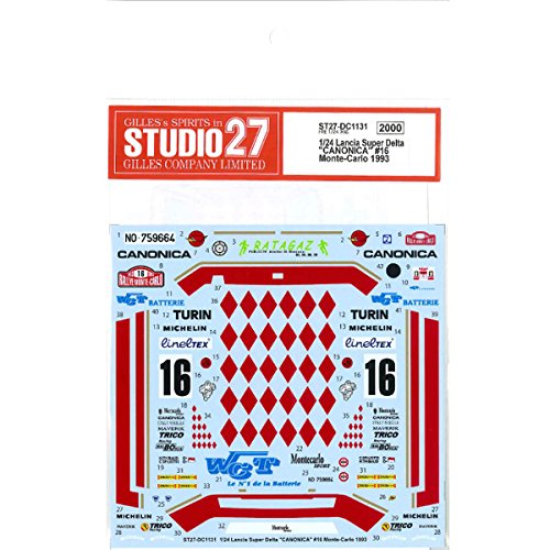 Studio27 St27 Dc1131 Lancia Super Delta Canonica 16 Monte Carlo 1993 Decal For Hasegawa 1/24- Japan Figure Store - #1 Bring To You The Best Japanese Goods