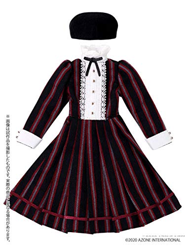 1/6 Pnm Regimental Stripe One Piece Set For Pureneemo Black X Red Stripe (For Doll)- Japan Figure Store - #1 Bring To You The Best Japanese Goods