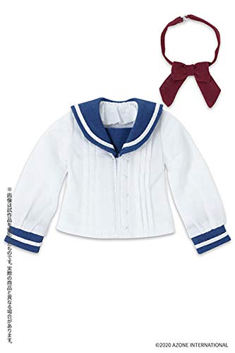 1/6 Pnxs Sailor Ribbon Blouse Ii For Pureneemo Blue X Bordeaux (For Doll)- Japan Figure Store - #1 Bring To You The Best Japanese Goods