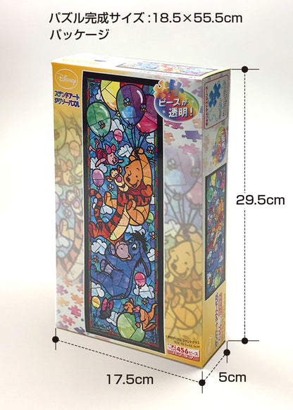 Tenyo 456pc Winnie Pooh Stained Glass Puzzle (18.5x55.5cm)- Japan Figure Store - #1 Bring To You The Best Japanese Goods