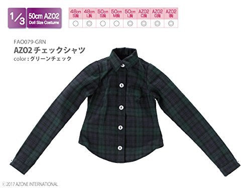48Cm/50Cm Azo2 Check Shirt Green Check (For Dolls)- Japan Figure Store - #1 Bring To You The Best Japanese Goods