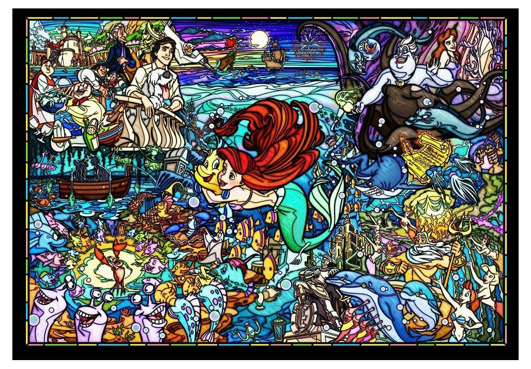 Tenyo 500pc Little Mermaid Jigsaw Puzzle Stained Art 25x36cm- Japan Figure Store - #1 Bring To You The Best Japanese Goods