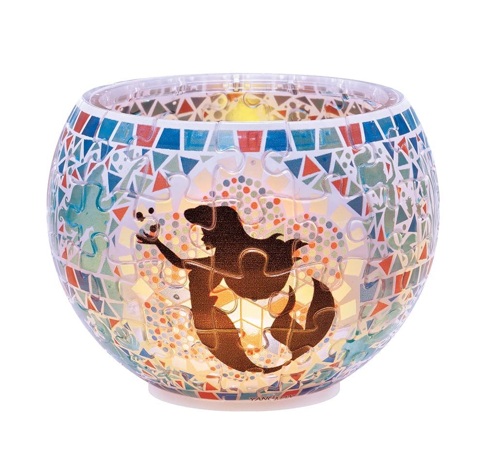 YANOMAN 2201-54 3D Led Lamp Shade Puzzle Disney Glass Mosaic The Little Mermaid Ariel 80 Pieces- Japan Figure Store - #1 Bring To You The Best Japanese Goods