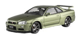 Aoshima 1/24 Nissan Bnr34 Skyline Gt-R V Spec Ii '00 Millennium Jade Pre-Painted Plastic Model- Japan Figure Store - #1 Bring To You The Best Japanese Goods