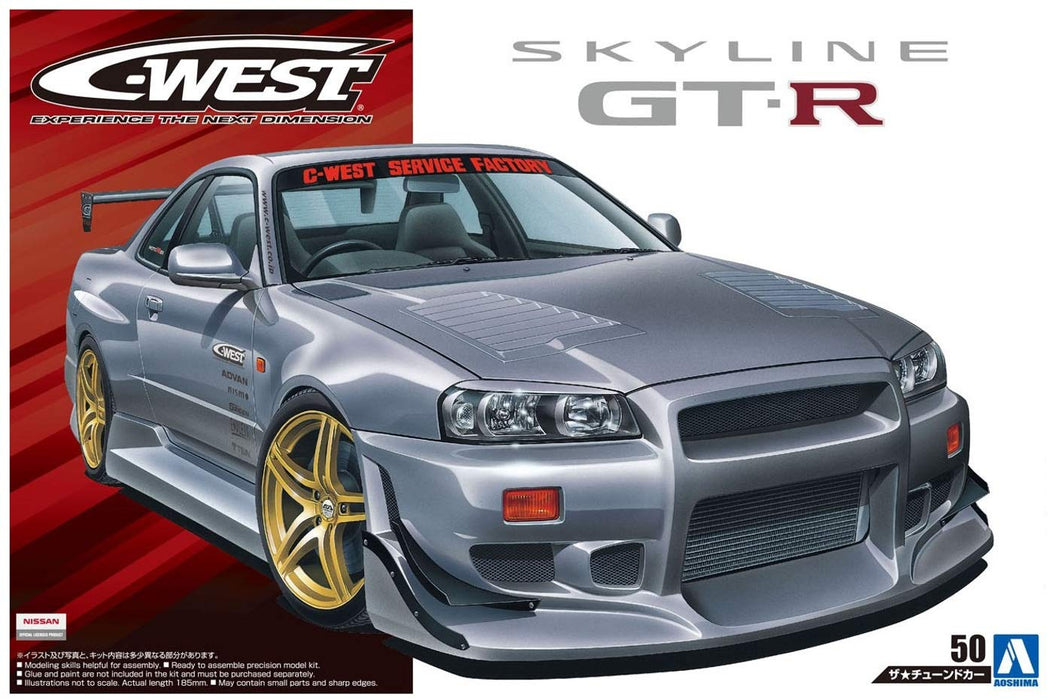 AOSHIMA - 55427 C-West Bnr34 Skyline Gt-R 2002 1/24 Scale Kit- Japan Figure Store - #1 Bring To You The Best Japanese Goods