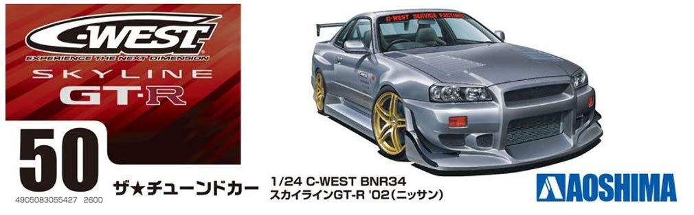 AOSHIMA - 55427 C-West Bnr34 Skyline Gt-R 2002 1/24 Scale Kit- Japan Figure Store - #1 Bring To You The Best Japanese Goods