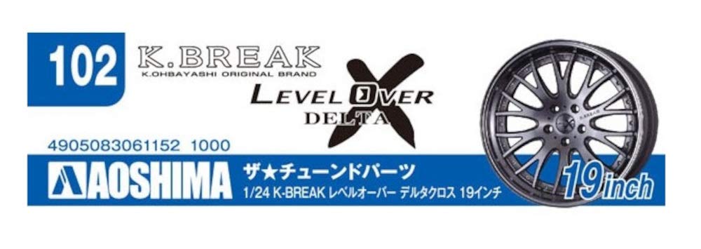 AOSHIMA The Tuned Car 1/24 K-Break Level Over Delta X 19-Inch Tire & Wheel Set- Japan Figure Store - #1 Bring To You The Best Japanese Goods