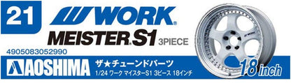 AOSHIMA Tuned Parts 1/24 Work Maister S1 3Peace 18Inch Tire & Wheel Set- Japan Figure Store - #1 Bring To You The Best Japanese Goods