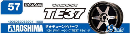 Aoshima Bunka Kyozai 1/24 The Tuned Parts Series No.57 Volk Racing Te37 19 Inch Plastic Model Parts- Japan Figure Store - #1 Bring To You The Best Japanese Goods