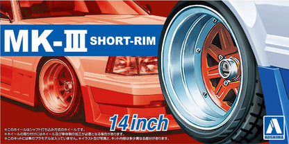 AOSHIMA Tuned Parts 1/24 Mark Iii Short Rim 14Inch Tire & Wheel Set- Japan Figure Store - #1 Bring To You The Best Japanese Goods
