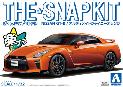 AOSHIMA 56387 07-A Nissan Gt-R Ultimate Shiny Orange 1/32 Scale Pre-Painted Snap-Fit Kit- Japan Figure Store - #1 Bring To You The Best Japanese Goods
