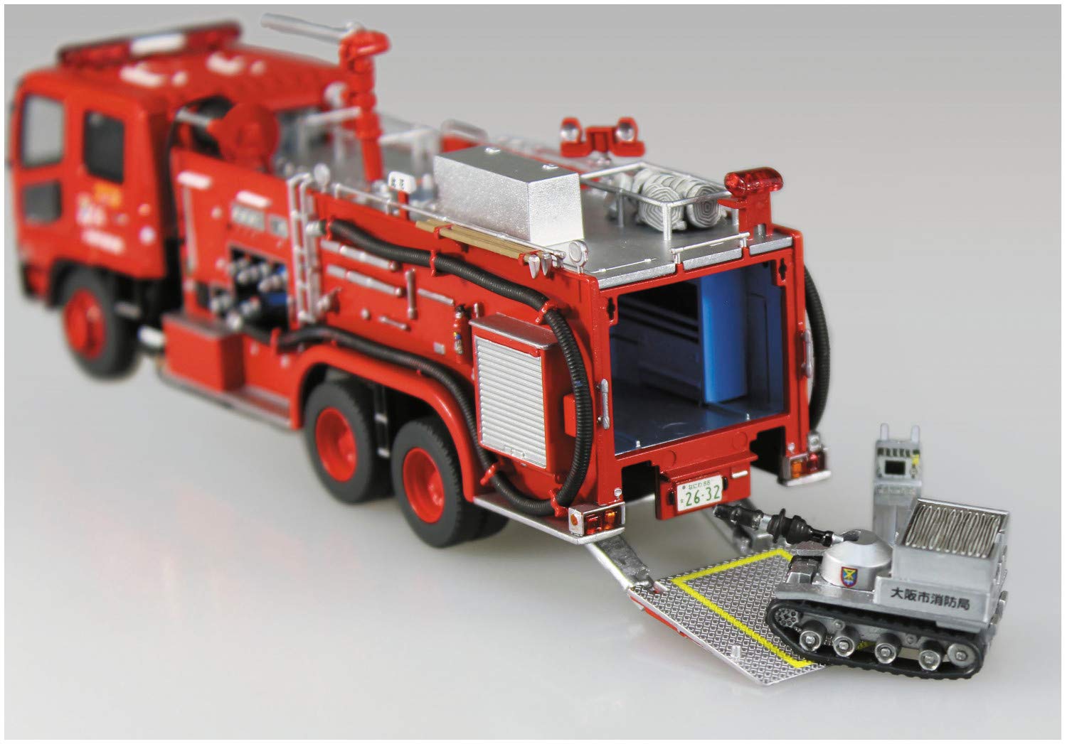 AOSHIMA Working Vehicle Series 1/72 Chemical Fire Pumper Truck Osaka Fire Department Plastic Model- Japan Figure Store - #1 Bring To You The Best Japanese Goods