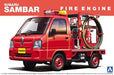 Aoshima Subaru Sambar Fire Engine 4wd Type Truck Plastic Model Kit