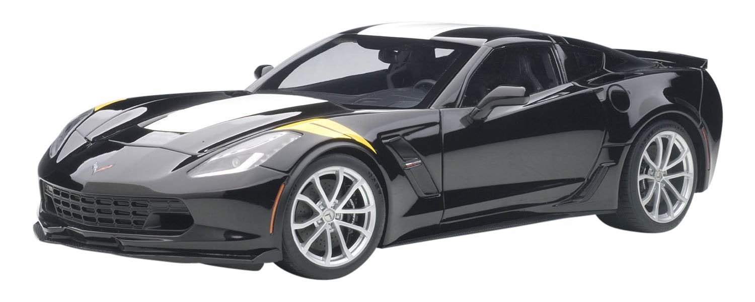 Autoart 1/18 Corvette C7 Gransport Black/White/Yellow- Japan Figure Store - #1 Bring To You The Best Japanese Goods