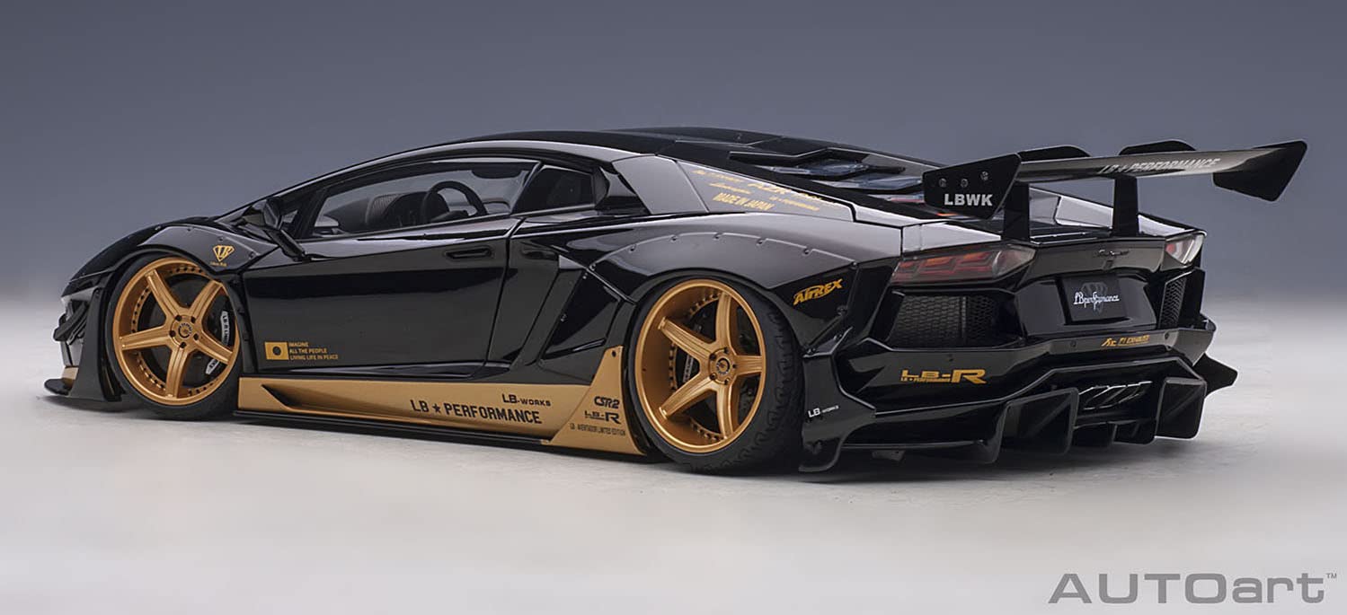 Autoart 1/18 Liberty Walk Lamborghini Aventador Black/Gold 79184- Japan Figure Store - #1 Bring To You The Best Japanese Goods