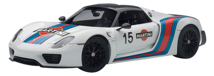 Autoart 1/18 Porsche 918 Spyder White/Martini- Japan Figure Store - #1 Bring To You The Best Japanese Goods