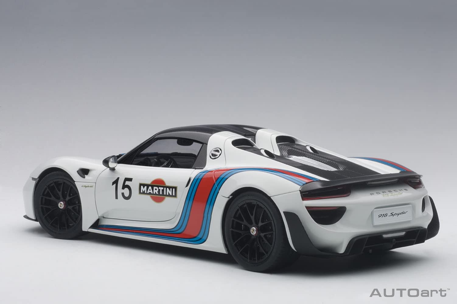 Autoart 1/18 Porsche 918 Spyder White/Martini- Japan Figure Store - #1 Bring To You The Best Japanese Goods