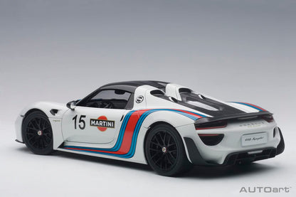 Autoart 1/18 Porsche 918 Spyder White/Martini- Japan Figure Store - #1 Bring To You The Best Japanese Goods
