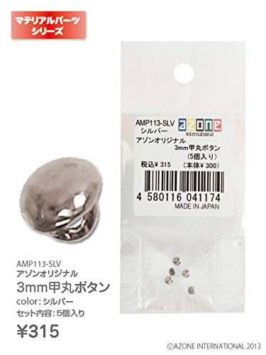 AZONE Amp113-Slv Doll Material Parts AZONE Original 3Mm Round Button Silver- Japan Figure Store - #1 Bring To You The Best Japanese Goods