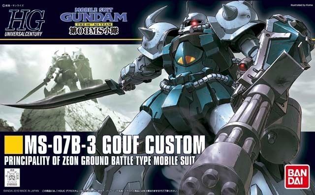 Bandai Hguc 1/144 Ms-07b-3 Gouf Custom Plastic Model Kit Gundam The 08th Ms Team - Japan Figure