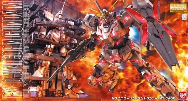 Bandai Mg 1/100 Rx-0 Unicorn Gundam Hd Color + Ms Cage Model Kit Gundam Uc - Japan Figure