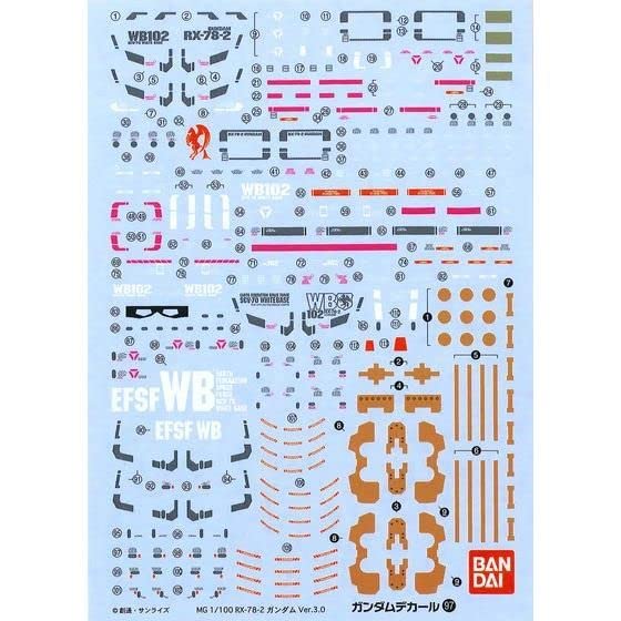 Bandai Spirits Mg 1/100 Scale Gundam Decal No.97 Version 3.0 Model Kit- Japan Figure Store - #1 Bring To You The Best Japanese Goods