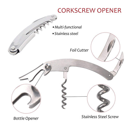 Kato Black Wine Accessories Set - Bottle Opener Corkscrew Drip Ring Foil Cutter Pourer- Japan Figure Store - #1 Bring To You The Best Japanese Goods