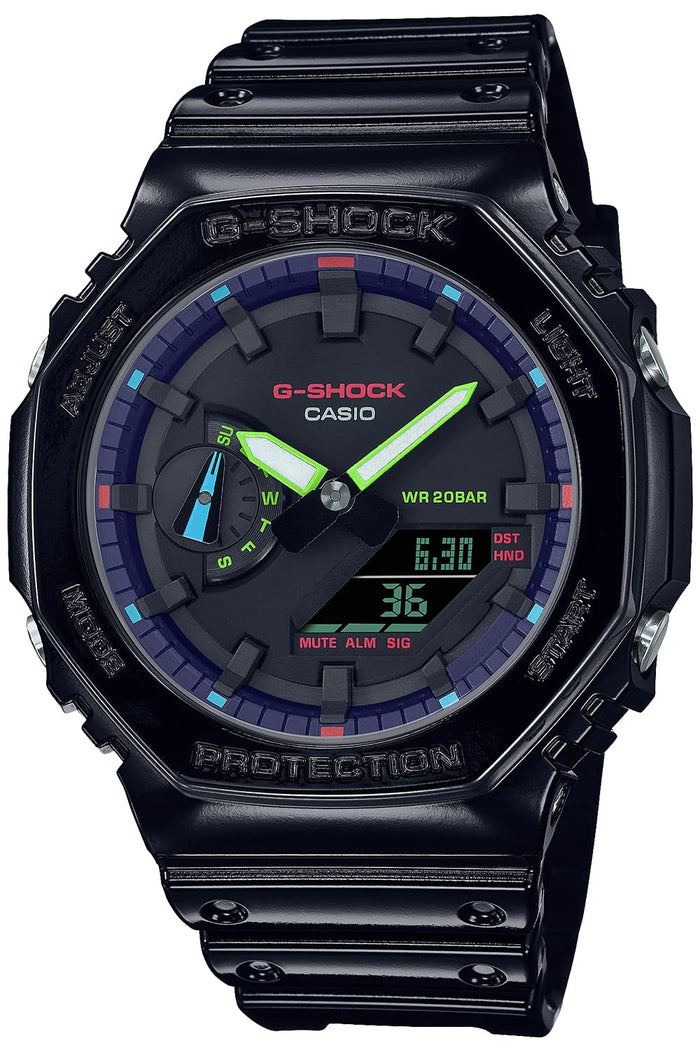 Casio G-Shock GA-2100RGB-1AJF Men's Black Watch Virtual Rainbow Gamer's Series - Genuine Domestic Product- Japan Figure Store - #1 Bring To You The Best Japanese Goods