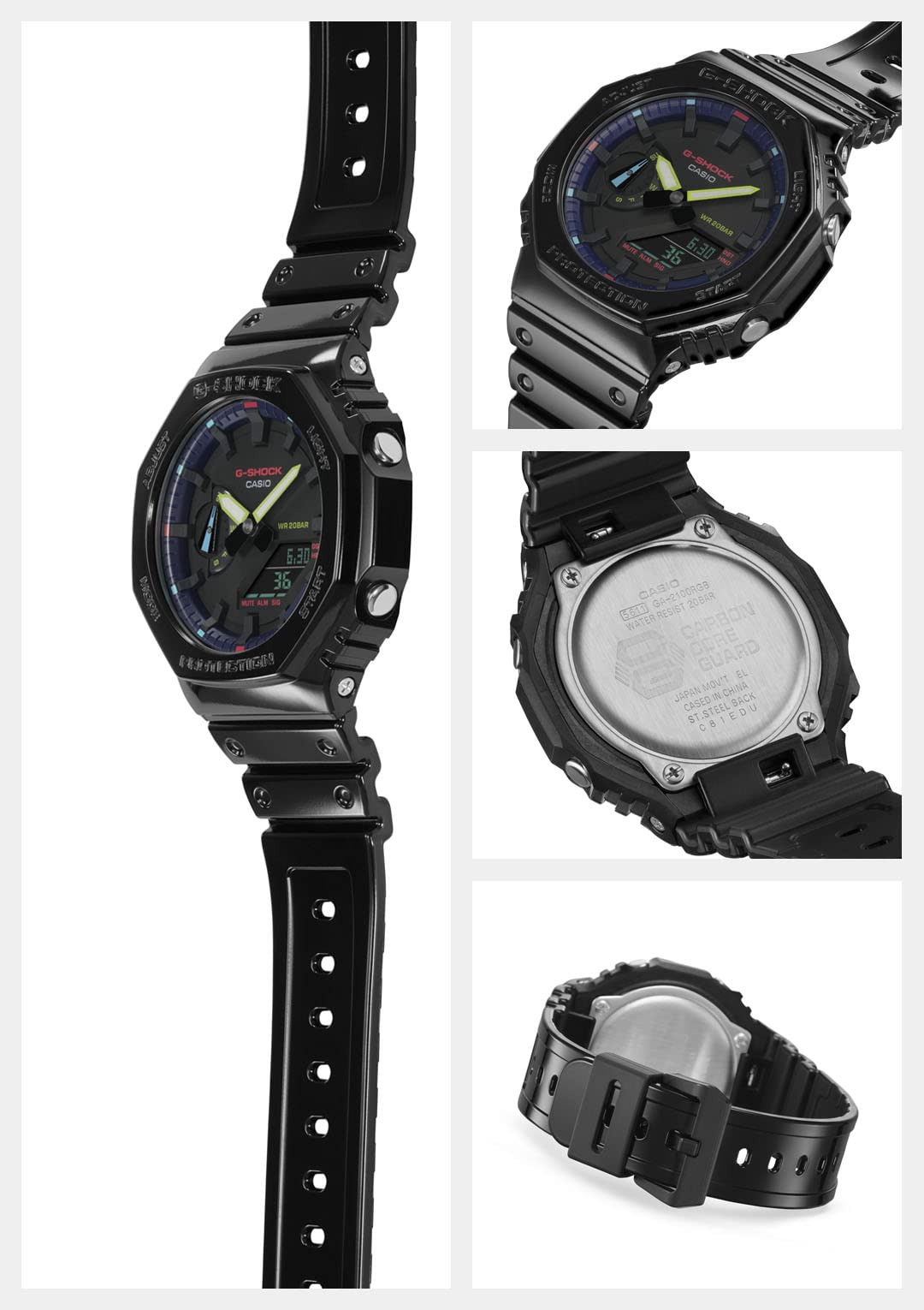 Casio G-Shock GA-2100RGB-1AJF Men's Black Watch Virtual Rainbow Gamer's Series - Genuine Domestic Product- Japan Figure Store - #1 Bring To You The Best Japanese Goods