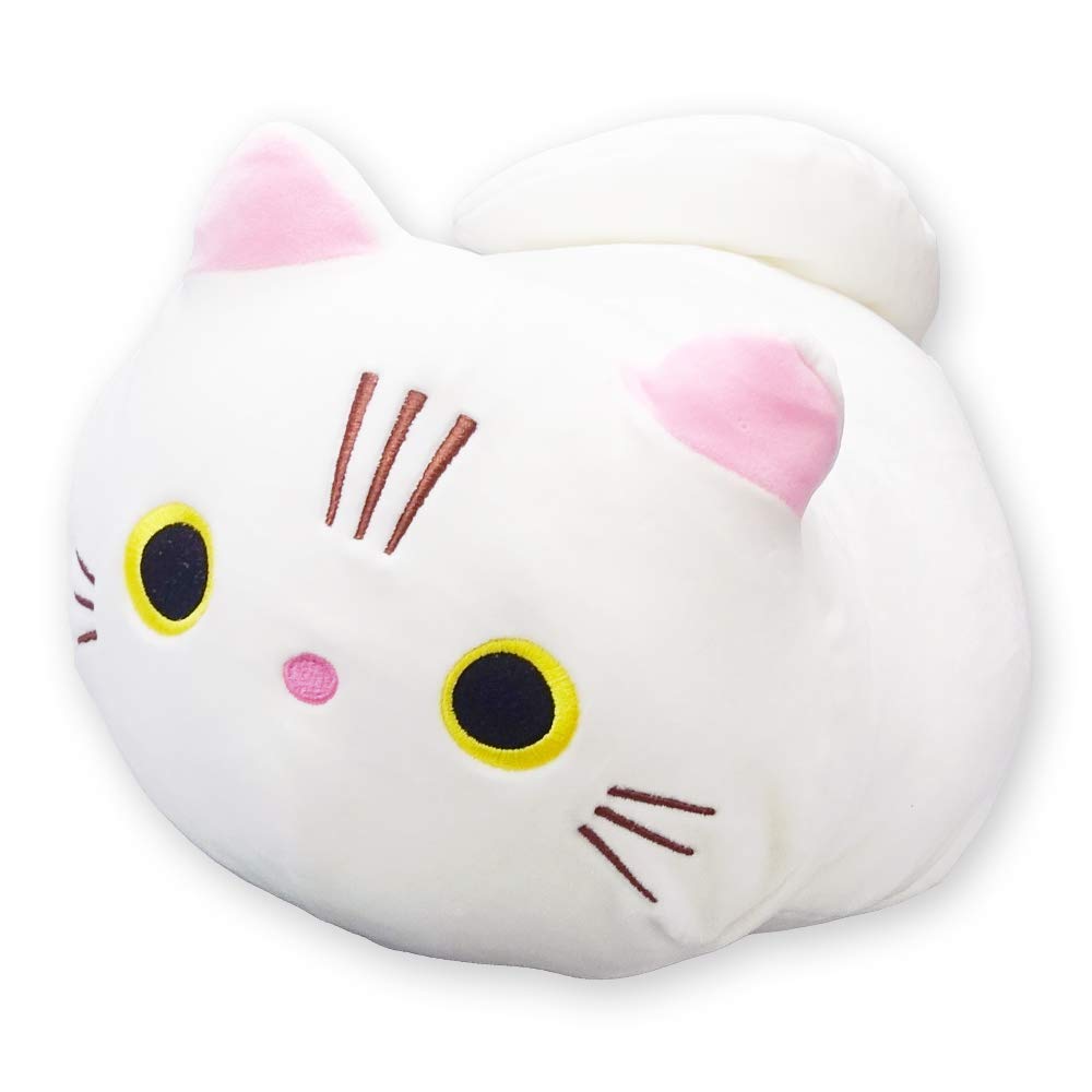 Cat Town Cute Dakimakura Fluffy Mochi Plush Cat Cushion White Japanese Stuffed Toys- Japan Figure Store - #1 Bring To You The Best Japanese Goods