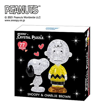 Beverly 50274 Crystal 3D Puzzle Snoopy & Charlie Brown (77 Pieces) Snoopy Crystal Puzzle- Japan Figure Store - #1 Bring To You The Best Japanese Goods