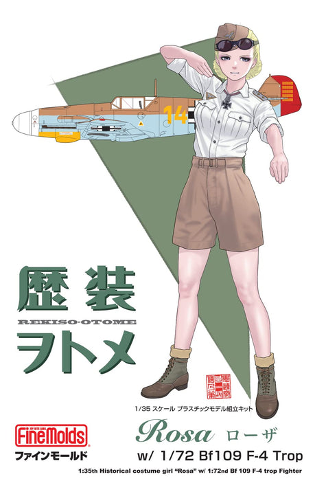 FINE MOLDS 1/35 Rekiso Otome Rosa With 1/72 Bf109 F-4 Trop Plastic Model- Japan Figure Store - #1 Bring To You The Best Japanese Goods
