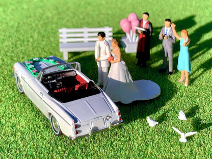 Tomytec Geocolle 64 Car Snap Set with Datsun 1600 Sports ABS/PVC Wedding Dolls Die-Cast Mini Car 321286- Japan Figure Store - #1 Bring To You The Best Japanese Goods
