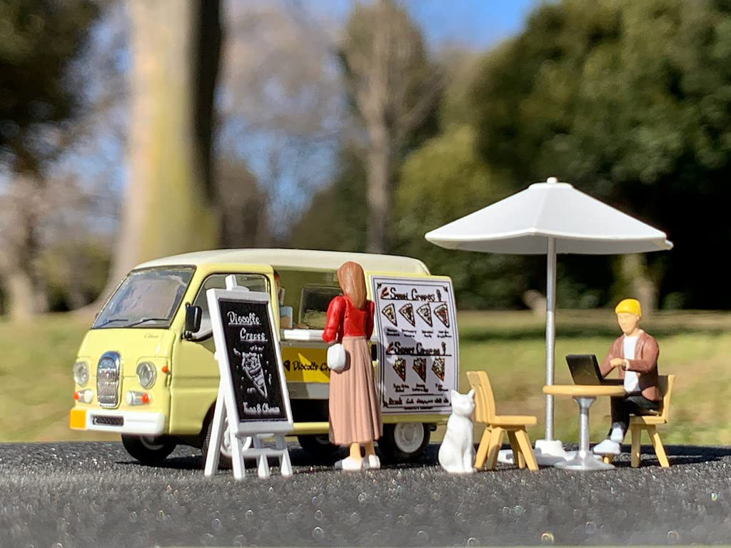 Tomytec Geocolle 64 Crepe Shop & Subaru Sambar Mini Car Set Painted ABS/PVC Partially Assembled- Japan Figure Store - #1 Bring To You The Best Japanese Goods