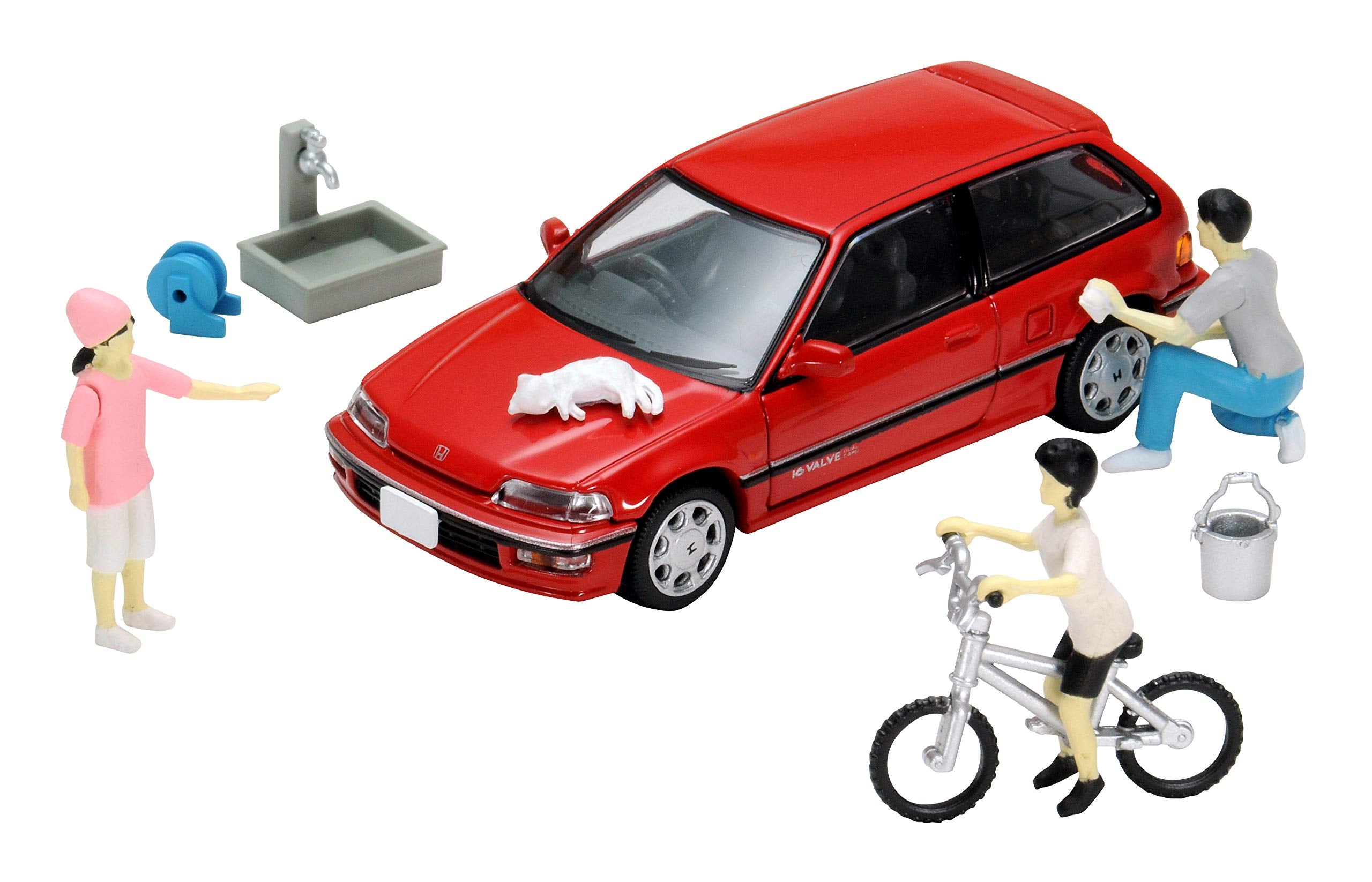Tomytec Geocolle64 Car Wash Mini Car Set 1/64 TLV-Neo Honda Civic 25Xt Exclusive Color Included- Japan Figure Store - #1 Bring To You The Best Japanese Goods