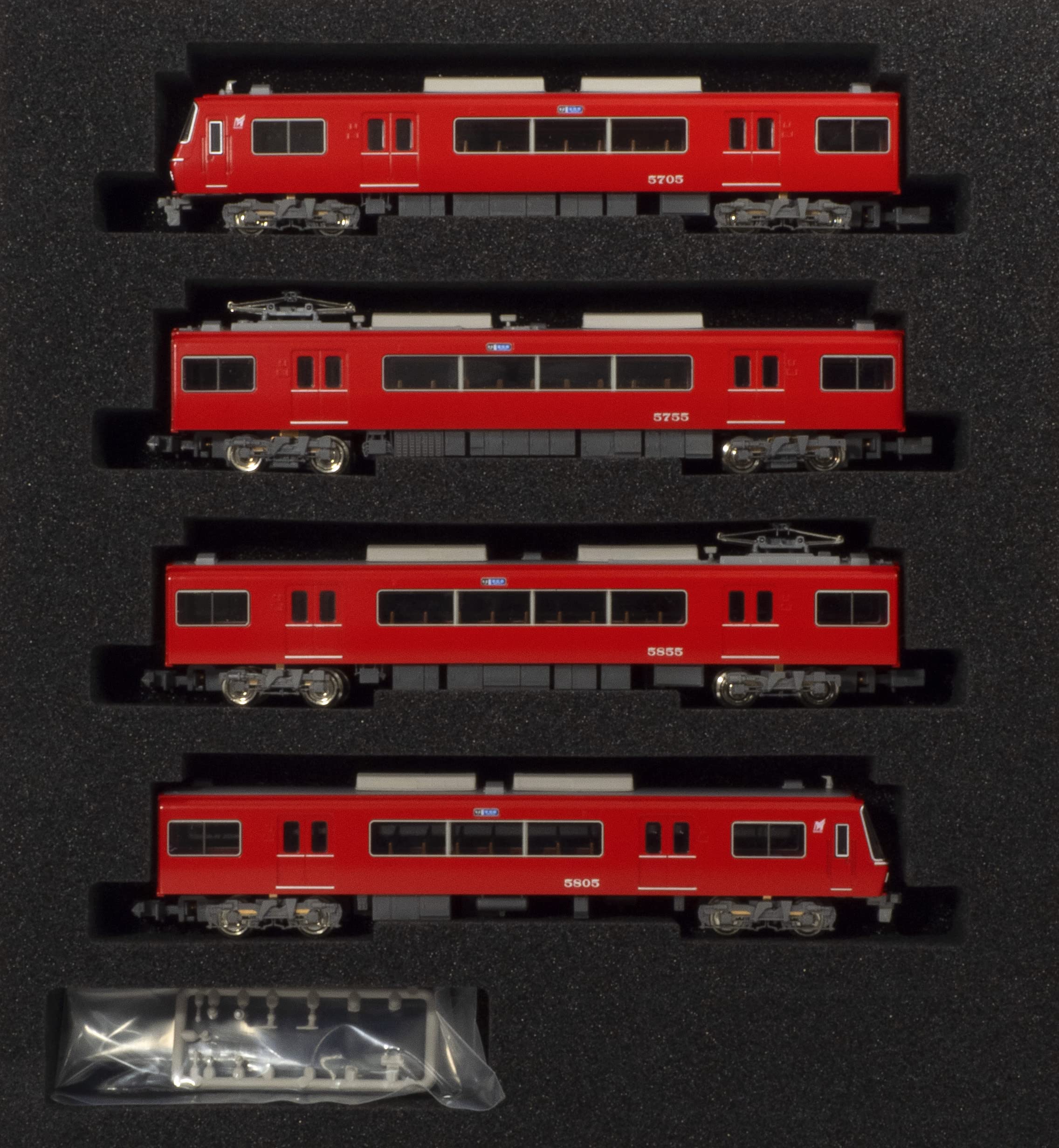 Greenmax N Gauge Meitetsu 5700 Series 5705 Formation 4-Car Formation Set Powered 31545 Model Train Train Red- Japan Figure Store - #1 Bring To You The Best Japanese Goods