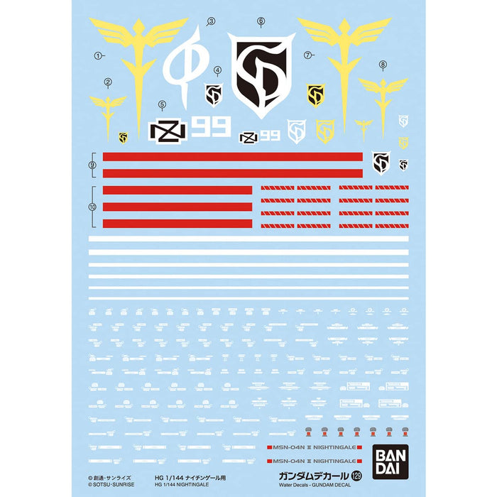 BANDAI Gundam Decal No.129 For 1/144 Nightingale- Japan Figure Store - #1 Bring To You The Best Japanese Goods