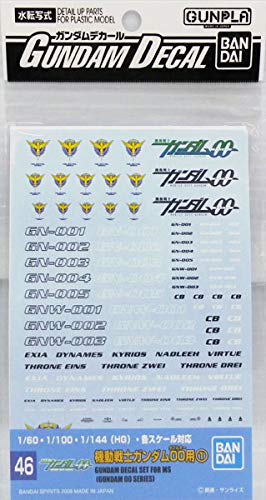BANDAI Gundam Decal No.46 For 1/60 1/100/ 1/144 Ms Gundam Oo Series- Japan Figure Store - #1 Bring To You The Best Japanese Goods