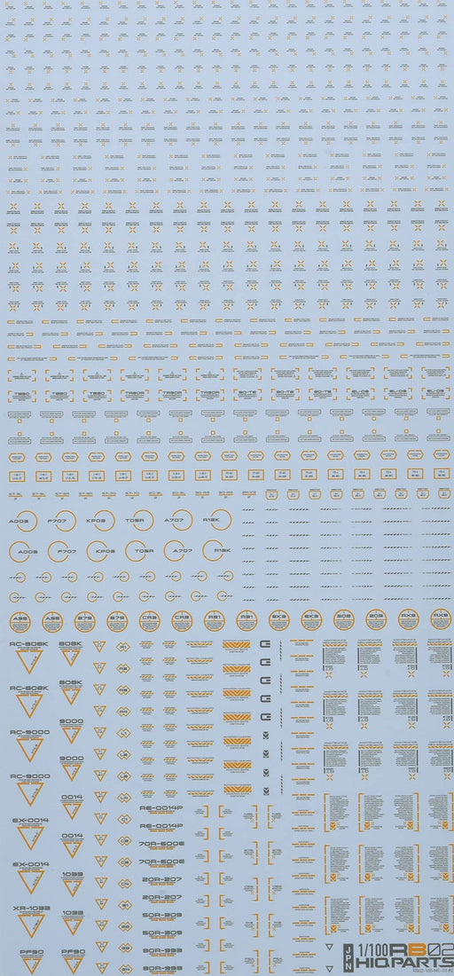 HIQPARTS 1/100 Gray & Orange Rb02 Caution Decal- Japan Figure Store - #1 Bring To You The Best Japanese Goods