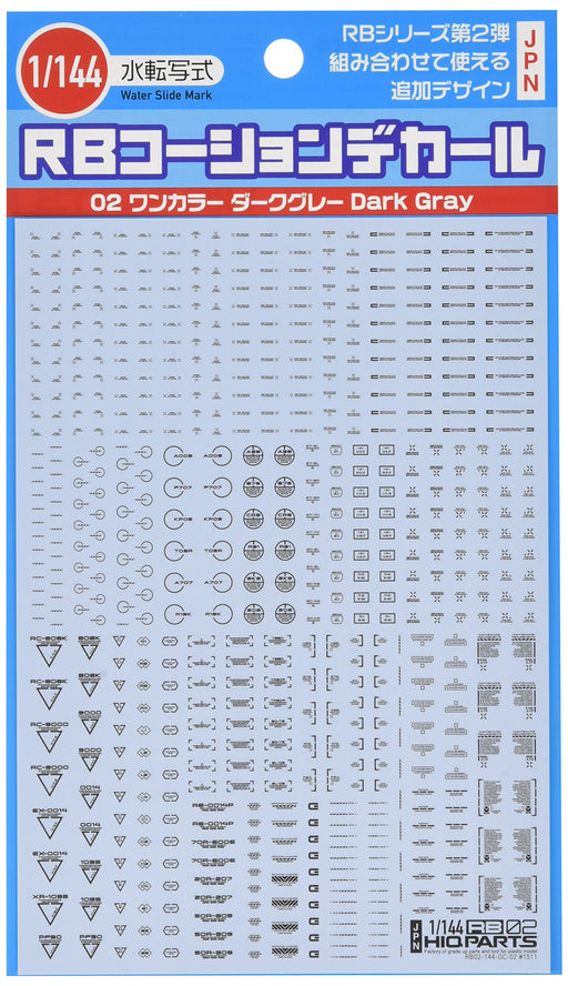 HIQPARTS 1/144 Rb02 Caution Mark Decal One Color Dark Gray- Japan Figure Store - #1 Bring To You The Best Japanese Goods