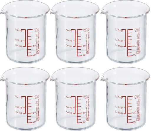 Hario Japan Heat-Resistant Glass Measuring Cup 100Ml MJC-10-R-BK 6pcs- Japan Figure Store - #1 Bring To You The Best Japanese Goods